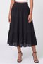 Women Textured Midi Skirt, Black