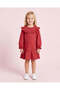 Girls Red Ruffle Collar Casual Dress