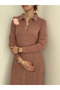 Ribbed Mercerized Knitwear Dress - 2405 - Dusty Rose - 2