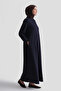 Classic Cut Ferace with Elastic Sleeves, Navy Blue - 3