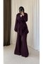 Lace Detailed Spanish Flare Blazer Suit - 1345 - Plum - 2