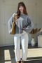 Modal Fabric Navy Blue Striped Sweatshirt - 7