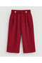 Burgundy Color Velvet Balloon Cut Children's Pants - 2