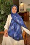 Vintage Flower Pattern Bamboo Shawl Midnight Blue - 2