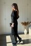 Boat Neck Modal Fabric Midi Black Dress - 6