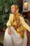 Vintage Flower Pattern Bamboo Shawl Oil Green - 3