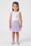 Toddlers Girl 3 Pcs Textured Tank Top And Skort With Ponytail Set, Multicolor
