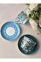 Porcelain Turkish Coffee Cup Set for 2 People 4 Pieces Lumia
