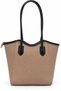 Women's Large Size Shoulder Bag with Teddy Bear Accessory, Zippered Daily Shopper Bag - 3