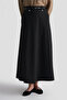Belted Flared Skirt Black - 3