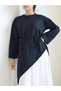 Asymmetrical Cut Oysho Suit with Piping Belt - Hpm - Black - 4