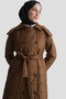 Hooded Quilted Coat Orange - 4