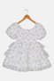 Toddlers Girl Floral Print Casual Dress, White - 2