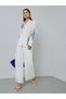Off White Embroidered Shirt and Pants Set