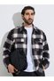 Men Coffee Brown Oversized Checked Shacket - 2