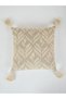 1-Piece Embroidered Square Cushion Cover 18x18inches, Cotton Blend - 3