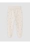 Ecru 2-Piece Heart Patterned Baby Girl Pants - 3