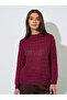 Burgundy Solid Cable Knit Regular Fit Sweater - 3
