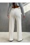 Women's 100% Cotton 3 Thread Waist-Tie Flat-Leg Sweatpants - Ecru - 4