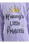 Girls Lilac Cotton Princess Graphic Sweatshirt and Joggers Set - 3