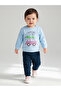 Baby Girls Light Blue Cotton Graphic Sweatshirt - 2
