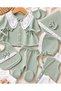 100% Cotton 10-Piece Newborn Baby Girl Hospital Discharge Bodysuit Set with Baby Collar and Blanket - 2