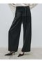 Black Trousers with Tasseled Satin Belt Detail