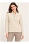 Women's Stand Collar Half Zip Knitted Sweater