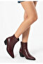 Zrne-C06 Premium Burgundy Thick Heeled Slip-On Boots - 3