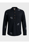 Men Regular Fit Embroidered Mandarin Collar Resortwear Shirt - 5