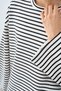 Women's Contrast Striped Crew Neck Oversize Sweatshirt Black - 5