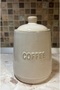 Recipient ceramic pentru cafea cu capac, alb crem