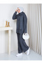 Women's Knitted Tricot Suit with Tie-Up Hairband and Pants - 6