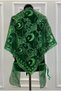 Green Shoulder Cover, Sequined Ottoman Monogrammed Moon Star Shawl, Groom Groomsmen Henna Soldier Wedding Engagement Entertainment Circumcision Bridal Veil Bridesmaid