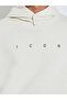 Men Cream Oversized Text Print Fleece Hoodie - 3