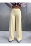Women's 100% Cotton 3 Thread Waist Tie Flat Leg Sweatpants - Yellow - 3