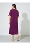 Burgundy Pocket Placement Slogan Ruffle Sleeve Sleep T-Shirt - 4