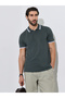 Men Dark Grey Regular Fit Pique Polo With Tipping