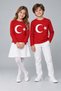 Turkish Flag Printed April 23Rd Ceremony T-Shirt - Children's Long Sleeve Combed Cotton M00876 Red - 4