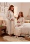 New Season Winter Polka Dot Breastfeeding Compatible Full Length Design Long Sleeve 100% Cotton Maternity Maternity Dressing Gown Nightgown Set - 8
