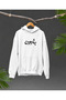 Arabic Calligraphy Printed Oversize Hooded Sweatshirt