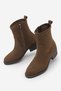 Women's Zippered Heeled Casual Boots Befor Light Brown Suede