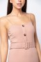 Solid Midi Dress with Strappy - 3