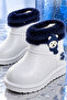 Children's Waterproof Rain Boots with Plush Detailing, Teddy Bear Figure, and Fur Inside - 2