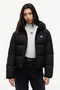 Tjw Hooded Puffer Jacket Women's Inflatable Coat Black