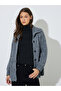 Grey High Neck Button-Up Ribbed Cardigan - 3