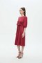 Solid Midi Dress with Ruffled Detail - 2