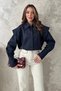 Women's Oversized Poplin Shirt with Cape Detail
