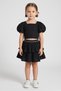 Toddlers Girl 2 Pcs Solid Top And Skirt Set, Black