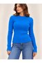 New Season Soft Textured Crew Neck Ribbed Knitwear Sweater